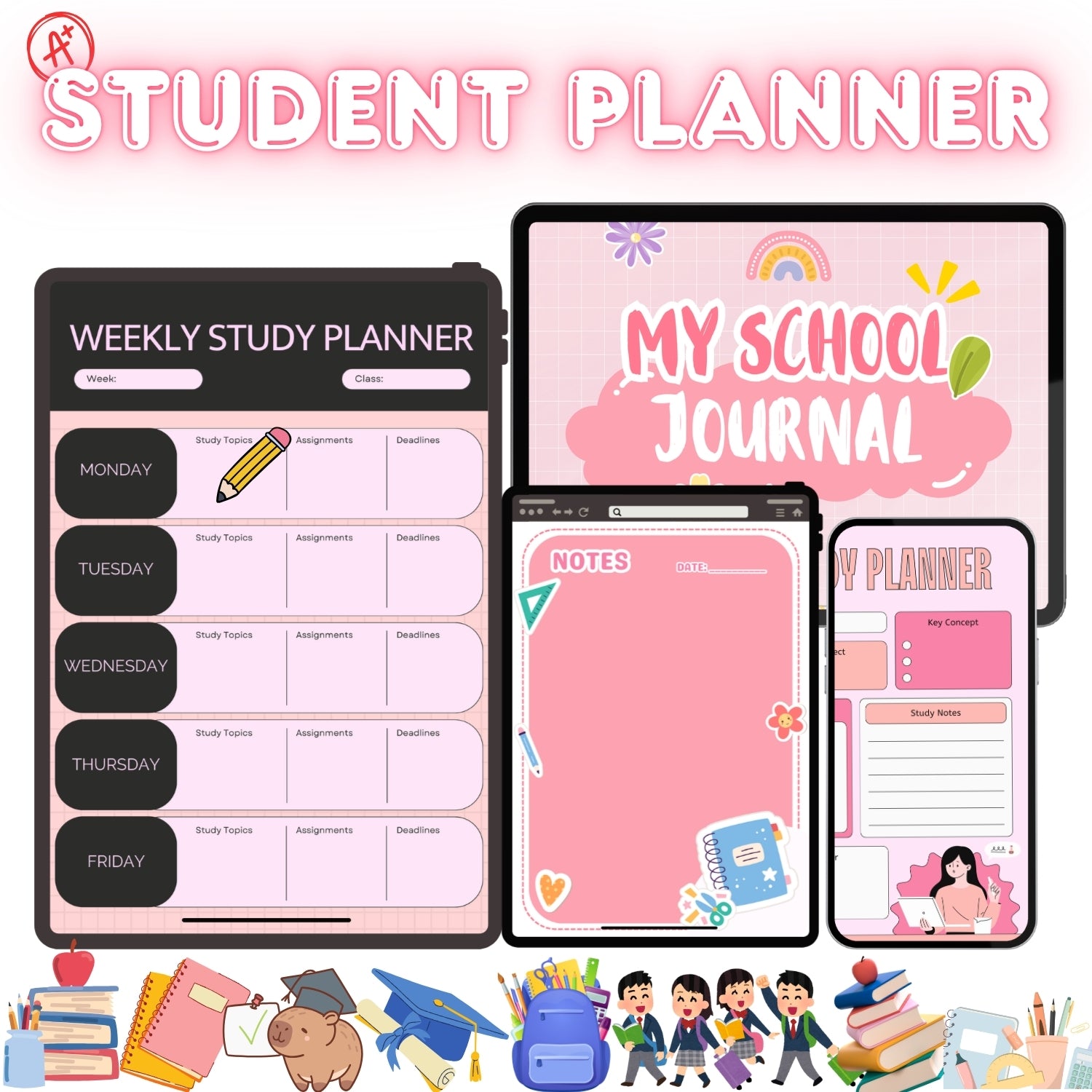 Digital School Planner for Students | Academic & Undated
