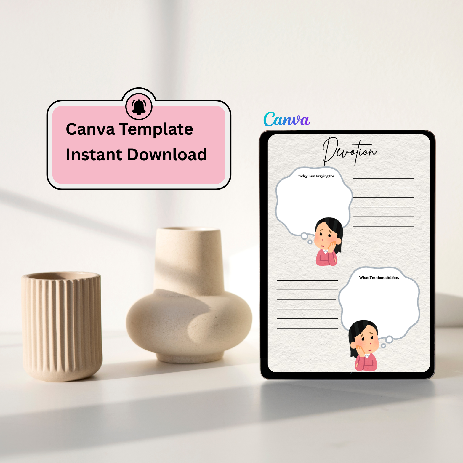 Editable Christian Prayer Journal Canva Template – Faith-Based Digital Prayer Planner | Printable + Canva Link