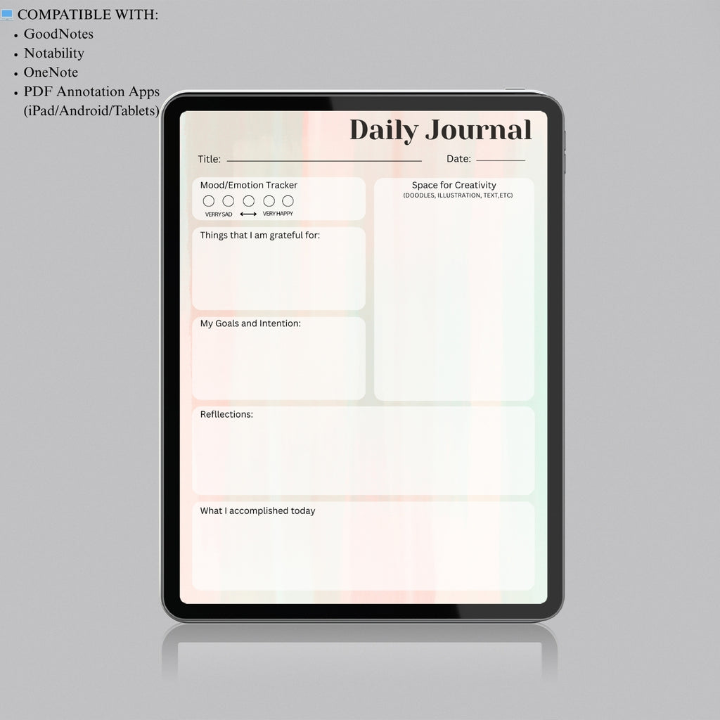 Daily Routine & Journal Planner – PDF for iPad & Tablets
