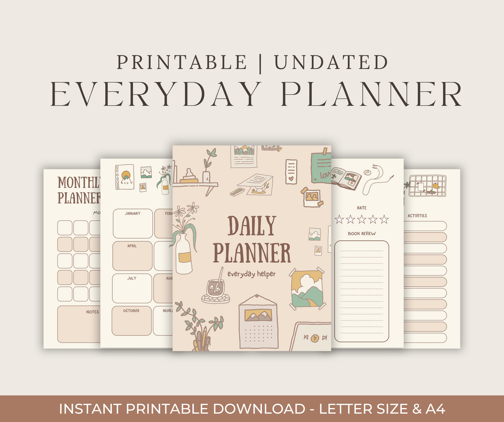 Minimal Faith-Inspired Daily Planner – 20 Blank Pages (Beige Aesthetic)